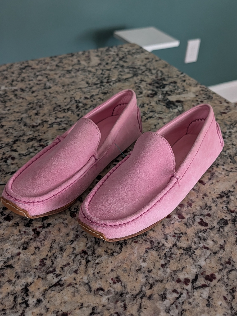 Ralph Lauren Pink Suede Driving Shoes/Mocassins Sz 5.5